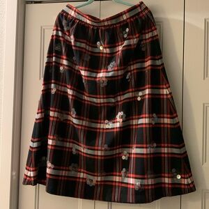 Maeve by Anthropologie Plaid and beaded skirt